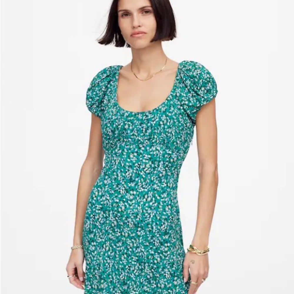 Madewell Green Women's Floral Dress